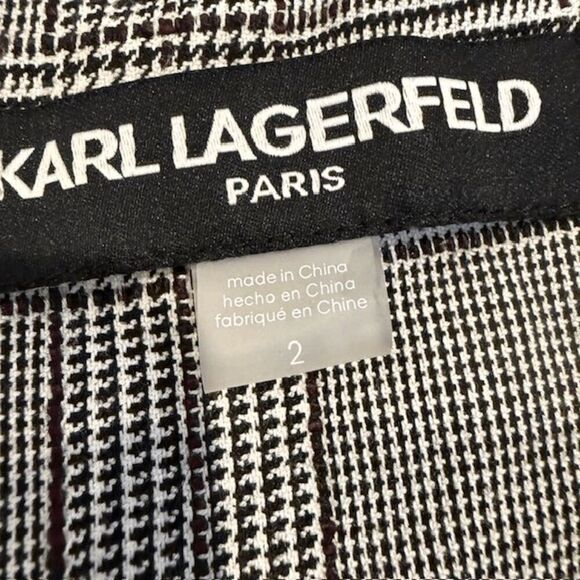 NWT Karl Lagerfeld 3/4 Tulip Sleeve Houndstooth Plaid Sheath Dress Size 2 - Picture 8 of 16